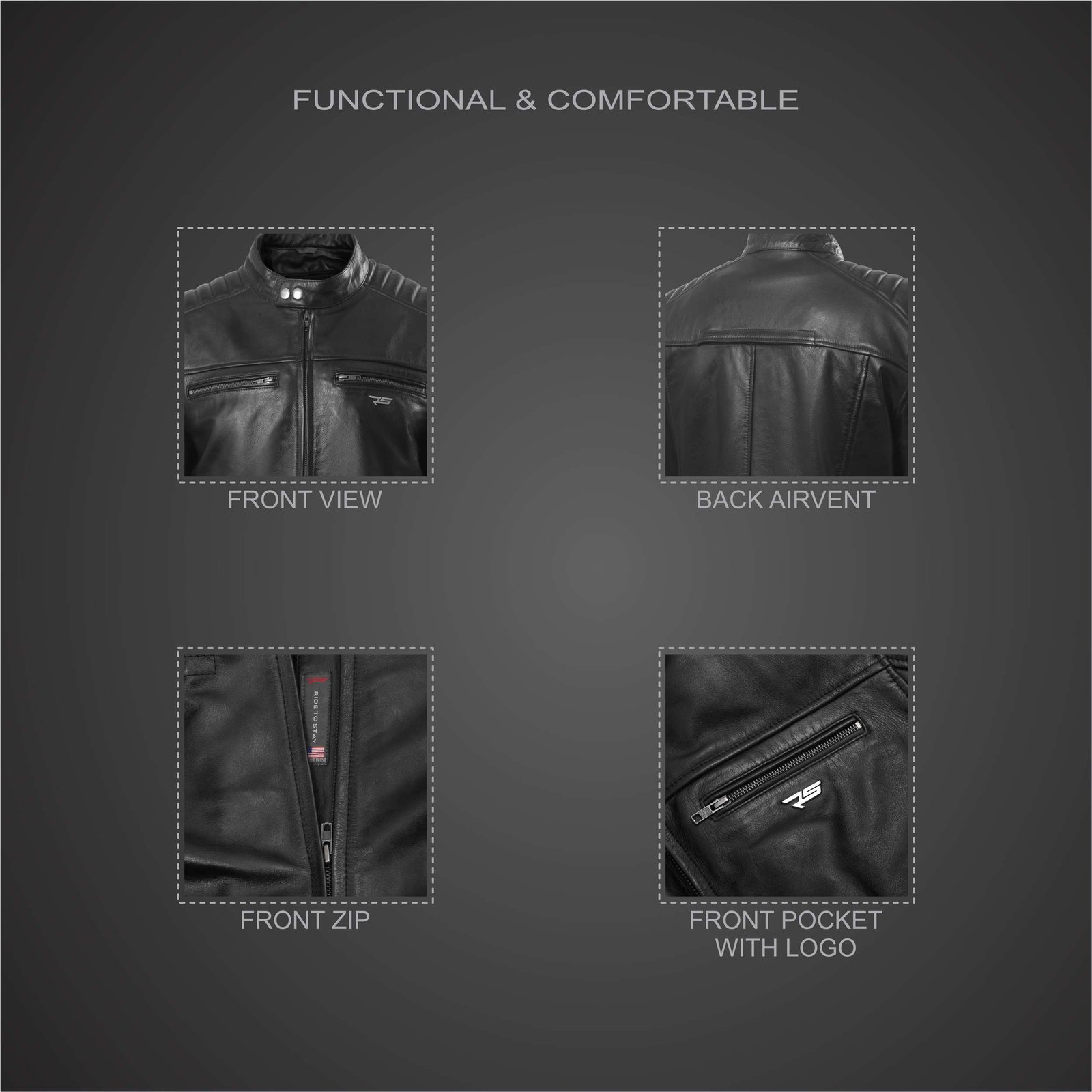 JOEY MOTORCYCLE LEATHER JACKET FOR MEN - Image 4