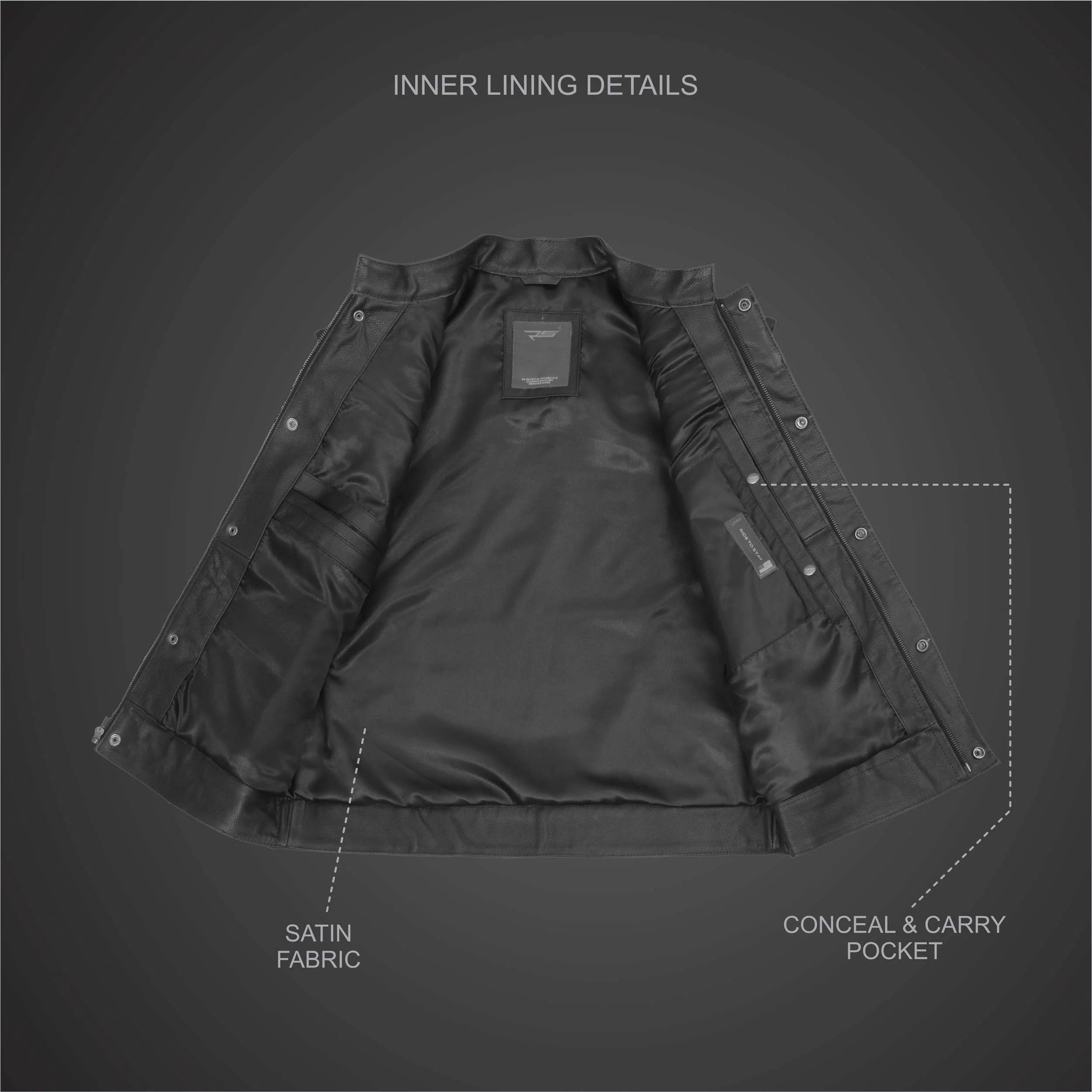 RICK MOTORCYCLE LEATHER VEST FOR MEN - Image 3
