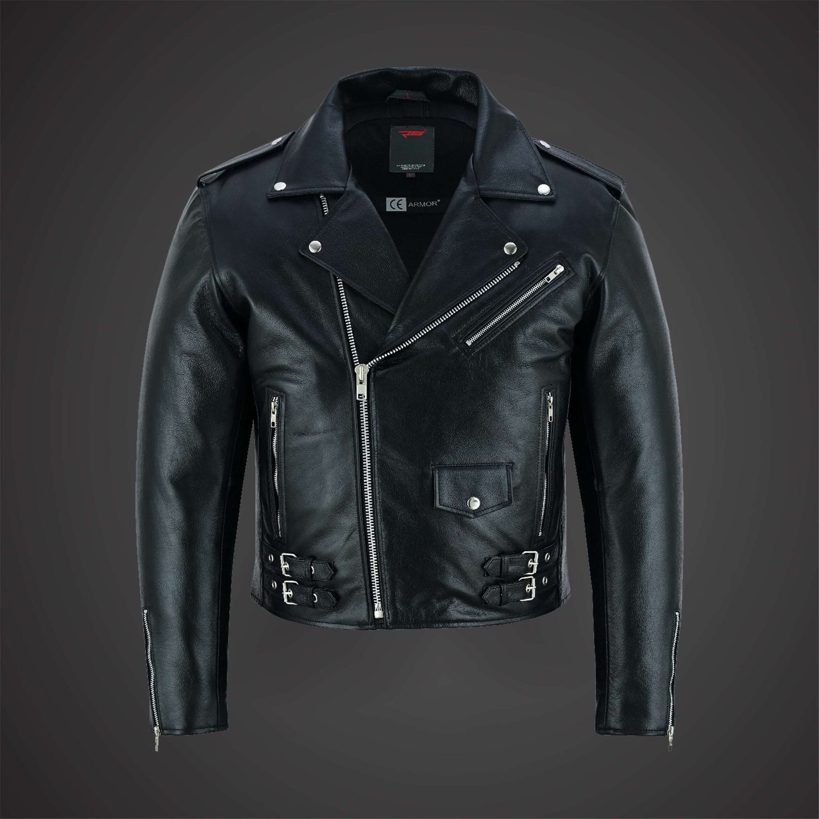 BRANDO+ MOTORCYCLE LEATHER JACKET FOR MEN - Image 2